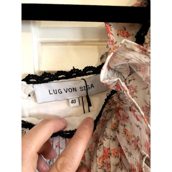 LUG VON SIGA Madison Shirred Floral-print Crepe De Chine Mini Dress - Picture 8 of 9